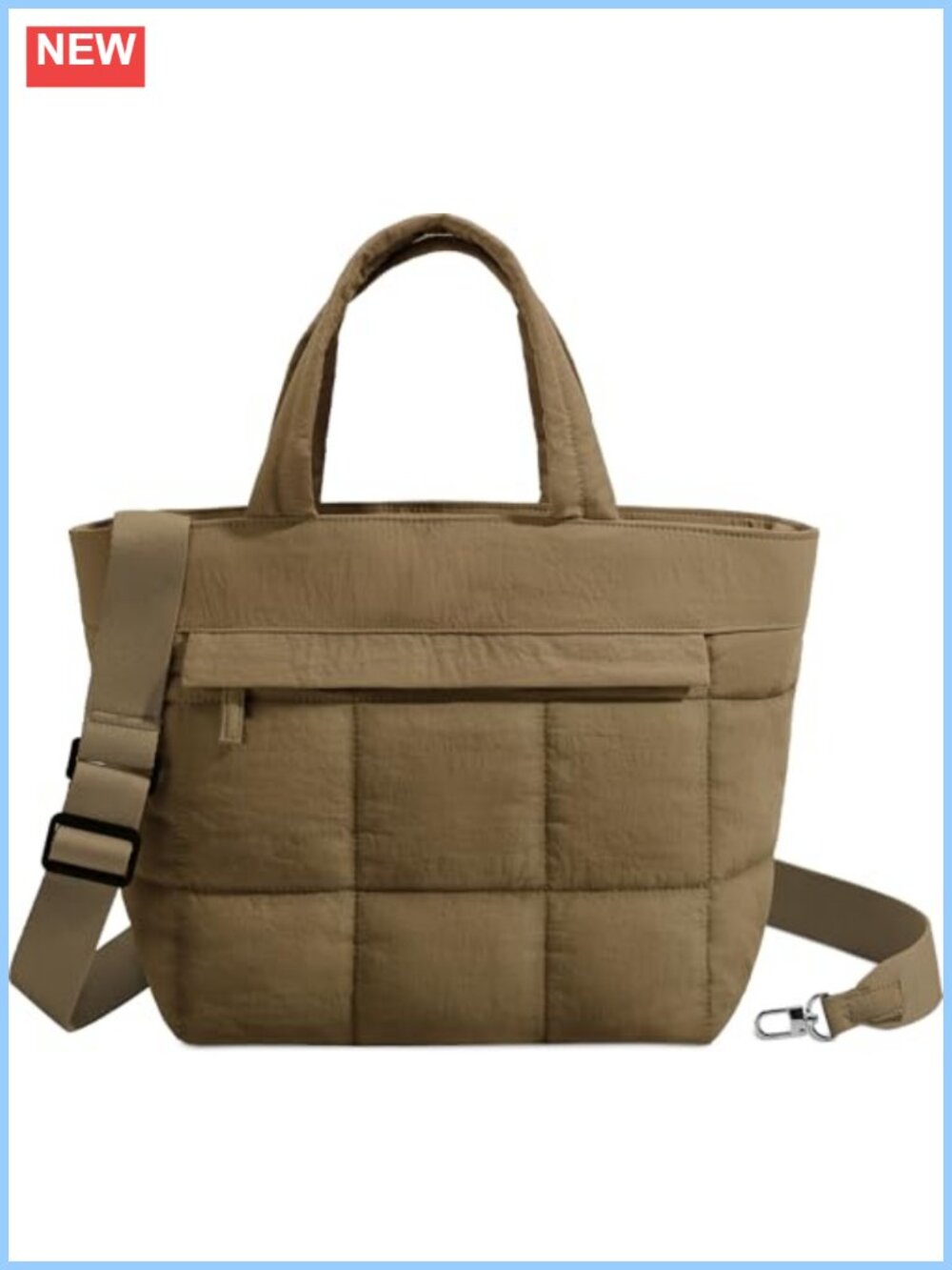 Puffer Tote Bag Water Resistant Lightweight Quilted Crossbody Satchel Purse